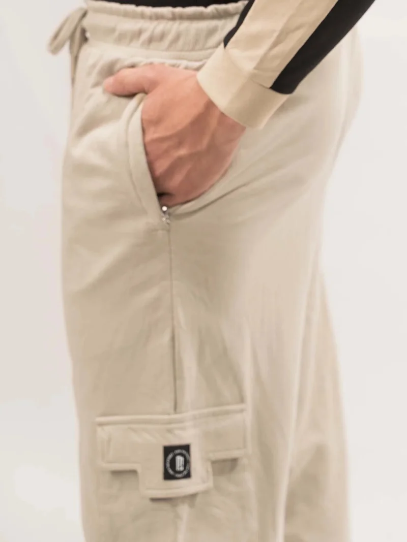 Maniac  Maniac Mens Solid Biscuit Cotton Fabric Cargo for Men | Best Price UAE